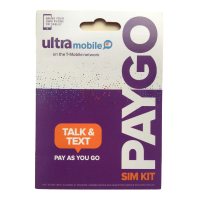 美国月租3美金ultra国际漫游PAYGO套餐长期用电话手机卡短信验证